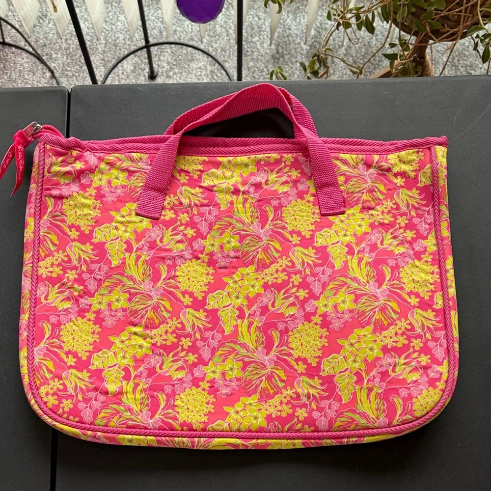 Lily Pulitzer Floral Pink and Yellow Computer Bag